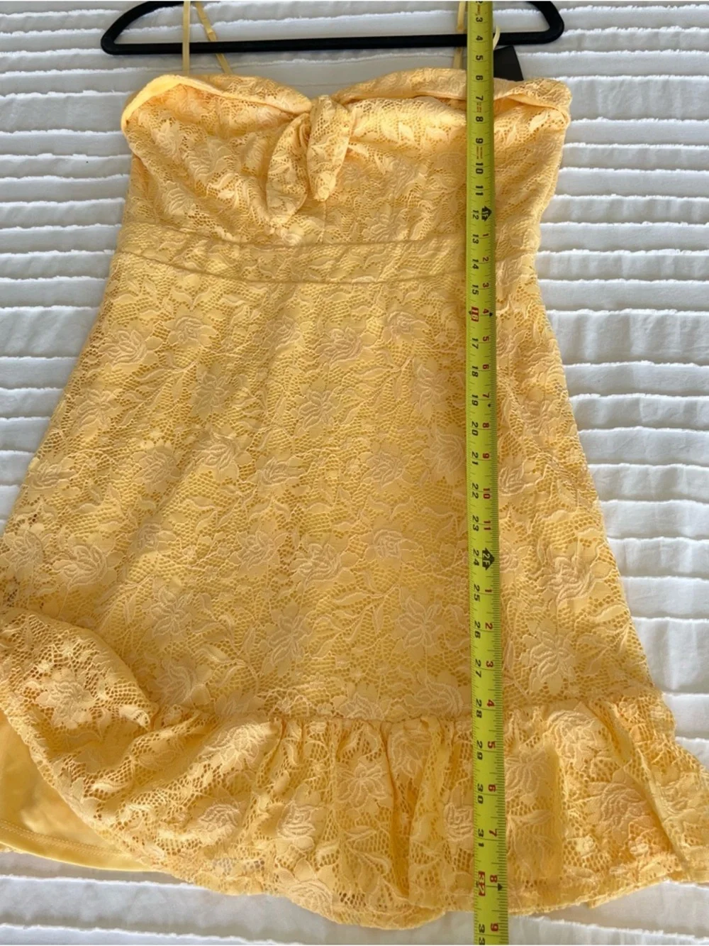 NWT City Studio yellow juniors lace overlay sleeveless tie front dress size 11
